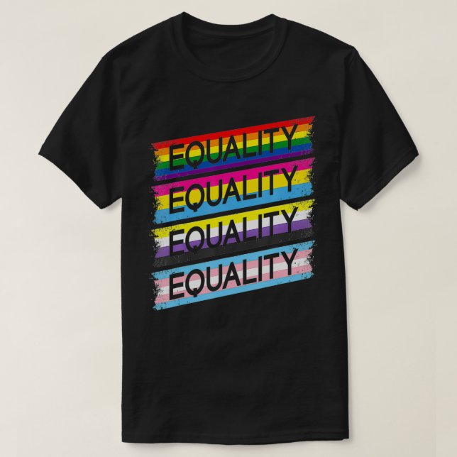 T-shirt LGBTQIA Equality Trans Flag Non Binary Pan Gay Pri (Design devant)