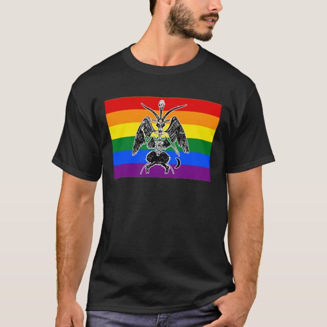 T-shirt LGBTQIA+ Pride Baphomet (Devant)