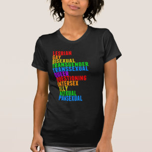 T-shirt LGBTQQIAAP Fierté Diversité Arc-en-ciel Acrostiq