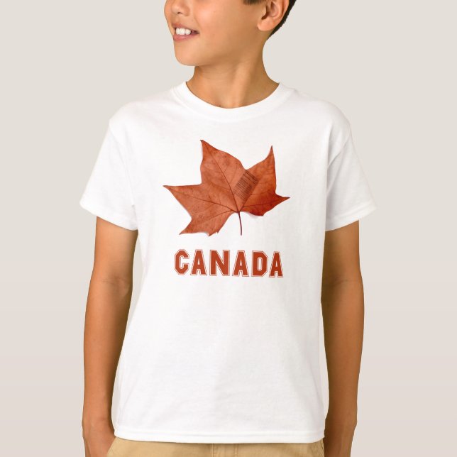 T-shirt L'habillement de l'enfant de feuille d'érable du (Devant)