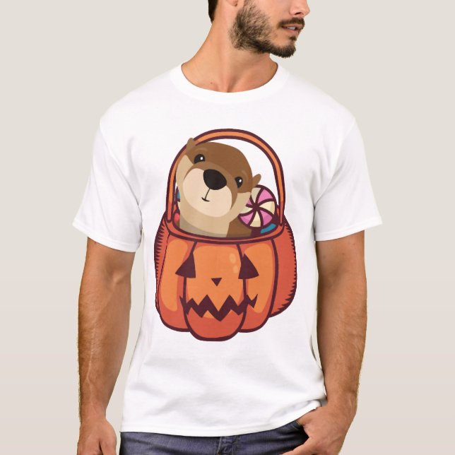 T-shirt L'Halloween de la loutre (Devant)