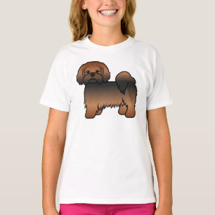 T-shirt Lhasa Apso Sable Rouge Chien de Dessin Animé Migno