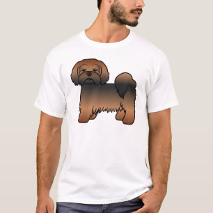 T-shirt Lhasa Apso Sable Rouge Chien de Dessin Animé Migno