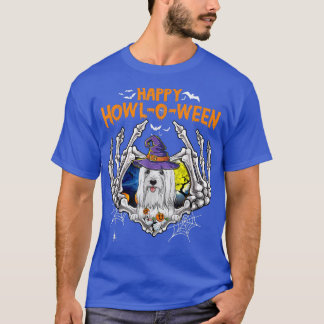 T-shirt Lhasa Apso Skeleton Heart Happy HowlOWeen Costume 