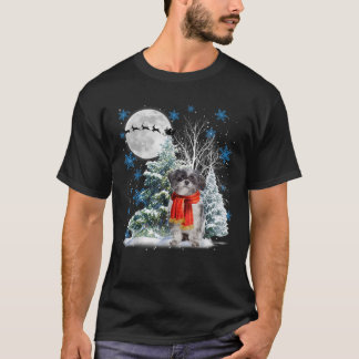 T-shirt Lhasa Apso Under Moonlight Snow Christmas Pajama 