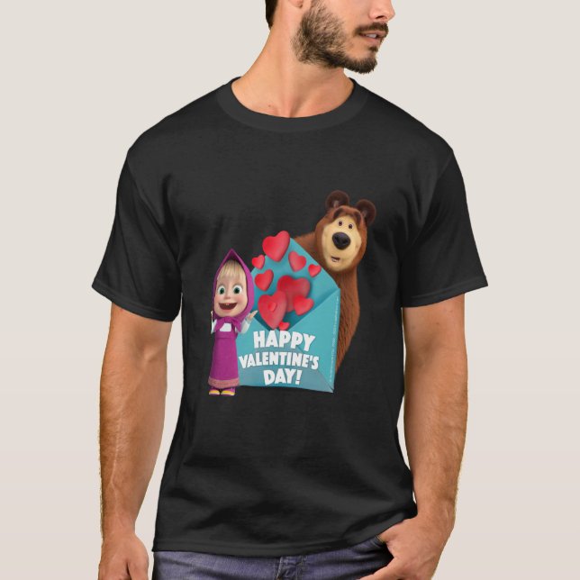 T-shirt L'Heureuse Sainte-Valentin Masha et l'ours (Devant)