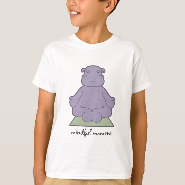 T-shirt L'hippopotame conscient de moment badine le (Devant)