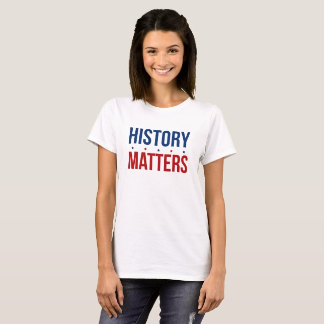 T-shirt L'histoire importe les sujets blancs rouges (Devant entier)
