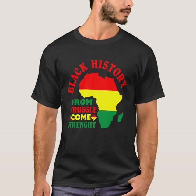 T-shirt L'histoire noire de la lutte vient force BLM Pri (Devant)
