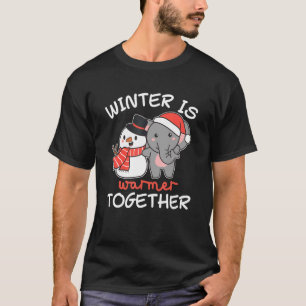 T-shirt L'Hiver Eléphant Est Plus Chaud Ensemble Neige Sno