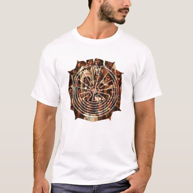 T-shirt L'homme dans le labyrinthe - style folklorique (Devant)