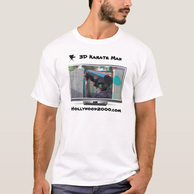T-shirt l'homme du karaté 3D voient pour sauter les effets (Devant)