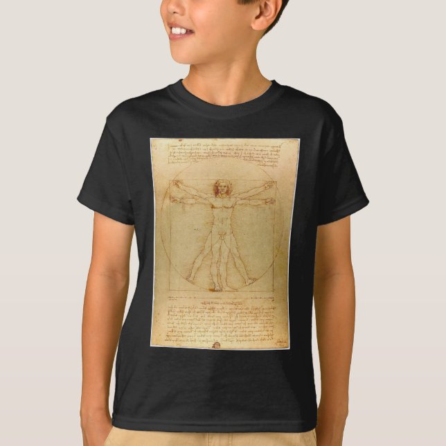 T-shirt L'homme vitruvien de Da Vinci (Devant)
