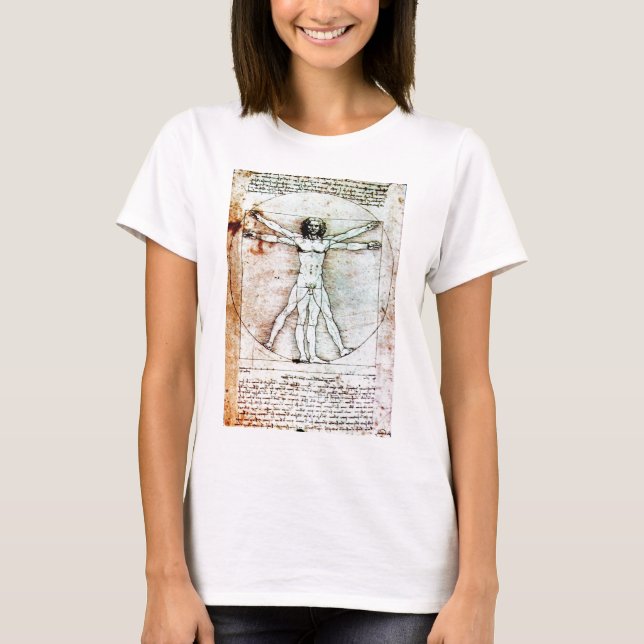 T-shirt L'HOMME VITRUVIEN - Parchemin antique (Devant)