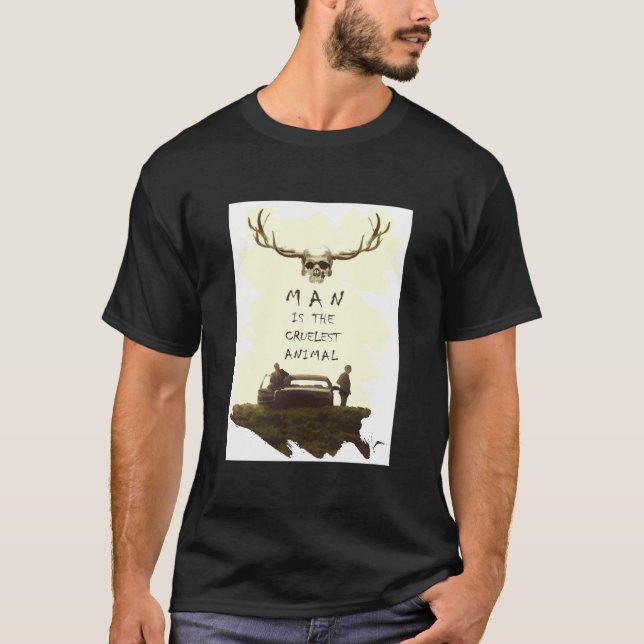T-shirt L'Homme Vrai Détective est l'animal le plus cruel  (Devant)