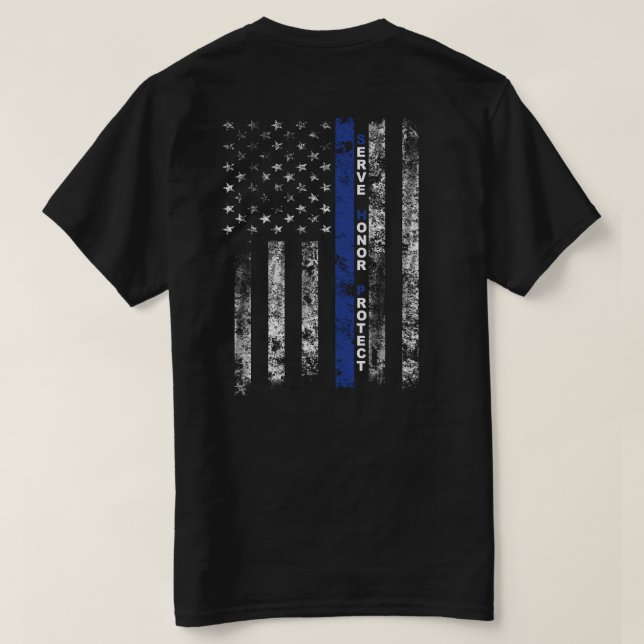 T-shirt L'honneur de service se protègent (Design dos)