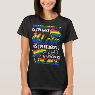 T-shirt L'humanité est ma race L'amour est ma religion La 