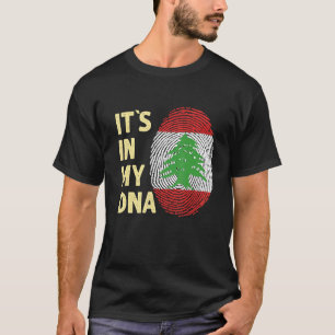 T-shirt Liban Dans Mon Adn Équipe Libanaise Drapeau Liban