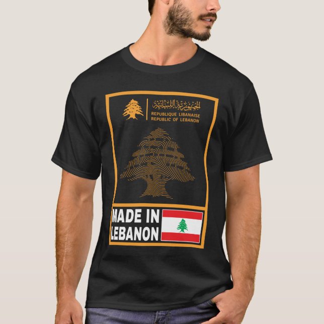 T-shirt Liban, passeport Liban, carte du Liban, drapeau du (Devant)