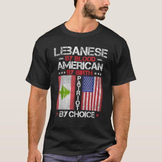 T-shirt Libanais Par Blood American Par Birth Patriot Par