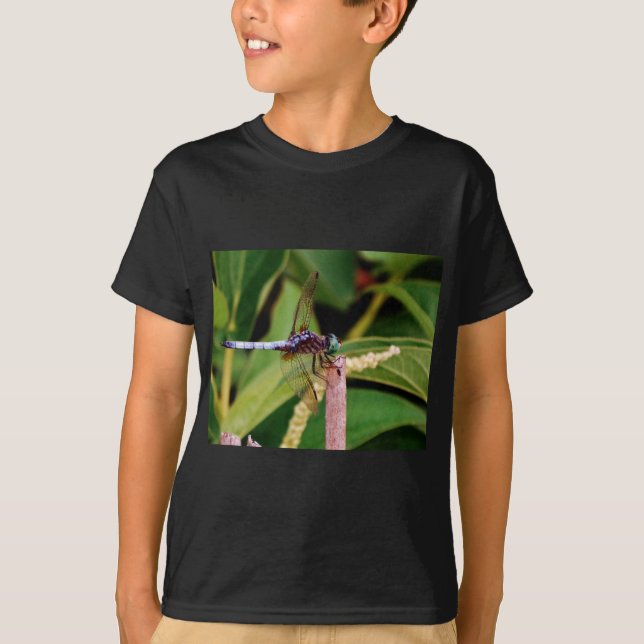 T-shirt libellule avec fleurs blanches (Devant)