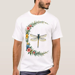 T-shirt Libellule Boho Croissant Lune Signe de Paix Hippie