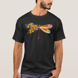 T-shirt libellule de fleurs jaunes