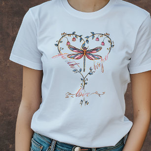 T-shirt Libellule foi, espérance, amour Chrétien