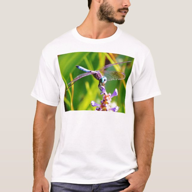 T-shirt libellule turquoise et violette (Devant)