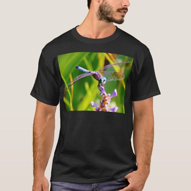 T-shirt libellule turquoise et violette (Devant)