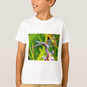 T-shirt libellule turquoise et violette