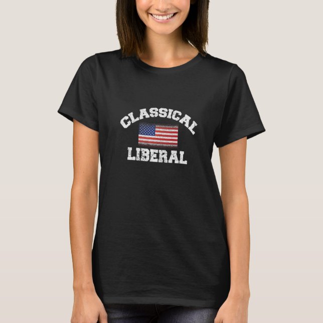 T-shirt Libéral classique avec drapeau américain (Devant)