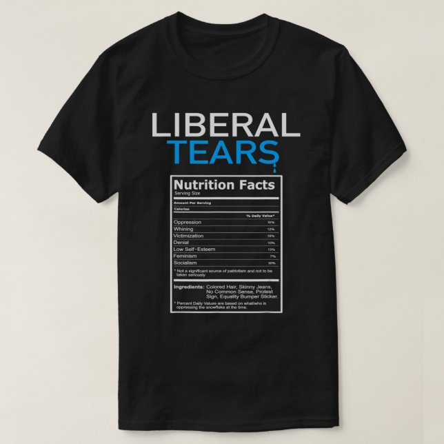 T-shirt Libéral Larmes Anti Libéral Pro Trump Républicain. (Design devant)
