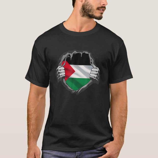 T-shirt Libérez La Palestine Bande De Drapeau Palestinien  (Devant)