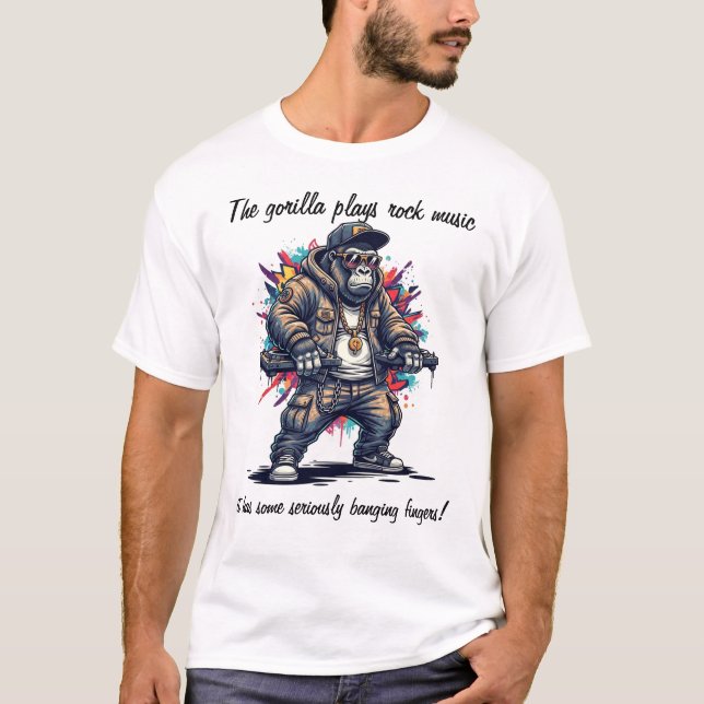 T-shirt Libérez votre Beast Beat Intérieur - Gorilla DJ Cu (Devant)