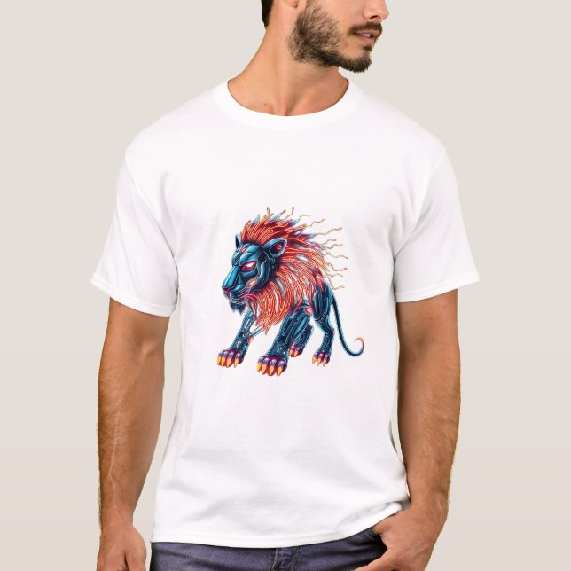 T-shirt Libérez votre Néon Roar Robo Lion Tee (Devant)