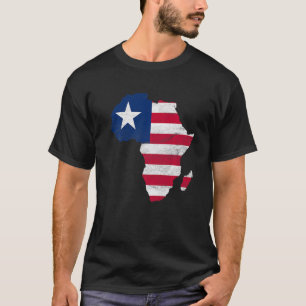 T-shirt Liberia Flag Africa Continent Silhouette Cadeau po