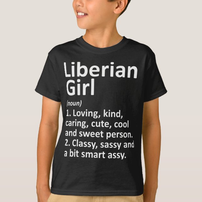 T-shirt LIBÉRIENNE FILLE LIBERIA Cadeau Funny Pays Accueil (Devant)