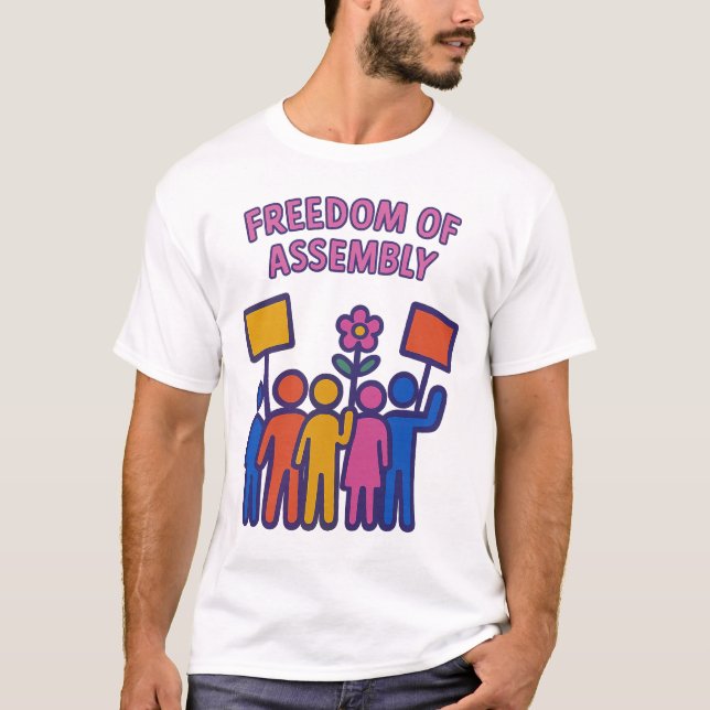 T-shirt Liberté d'assemblée : Reposez-vous ensemble, levez (Devant)
