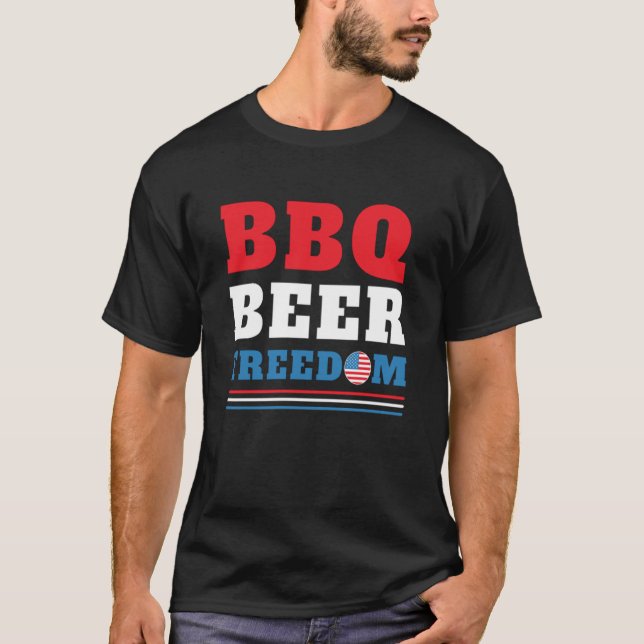 T-SHIRT LIBERTÉ DE BIÈRE BBQ - 4 JUILLET (Devant)