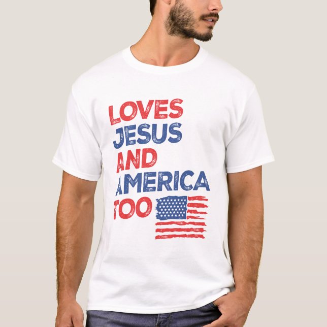 T-shirt Liberté de foi : aime Jésus et l'Amérique aussi (Devant)