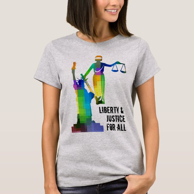 T-shirt Liberté et justice pour toute la chemise (Devant)