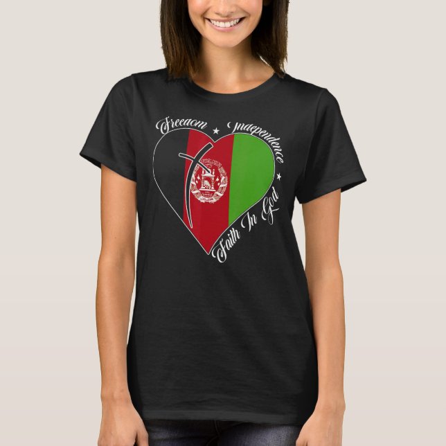 T-shirt Liberté Indépendance Foi En Dieu Christian Afgha (Devant)