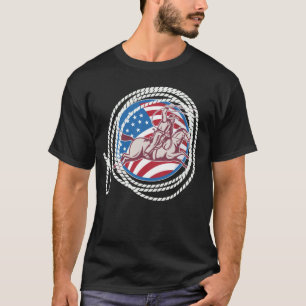 T-shirt Liberté rodéo : Cowboy à pédales de course de véli