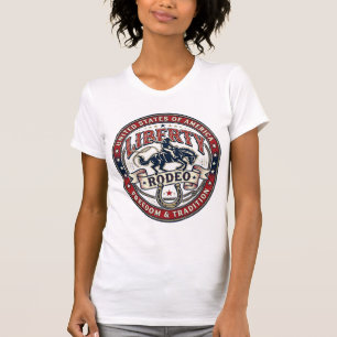 T-shirt Liberty Rodeo Patriotique Patriotique Rodeo Wester