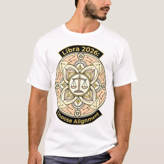 T-shirt Libra 2026 Zodiac Scales Mandala – Balance & Harmo