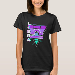 T-shirt Libra Zodiac Sign Vaporwave Esthétique 80s 90s pou