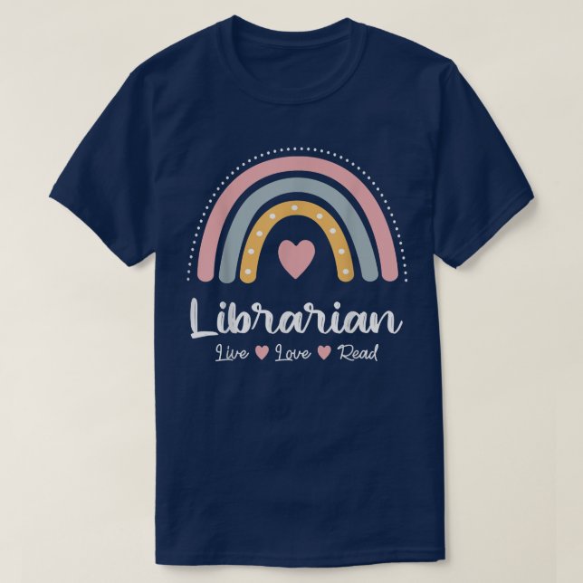 T-shirt Libraire Squad Book Lover Rainbow Cute Li (Design devant)