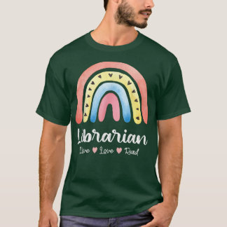 T-shirt Libraire Squad Book Lover Rainbow Cute Li