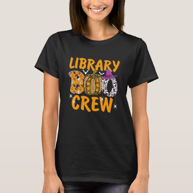 T-shirt Library Boo Crew School Librarian Halloween Librar (Devant)